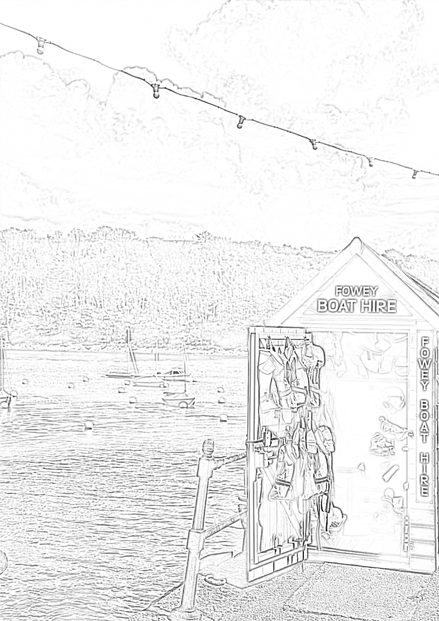 Fowey Cornwall - Colouring Book