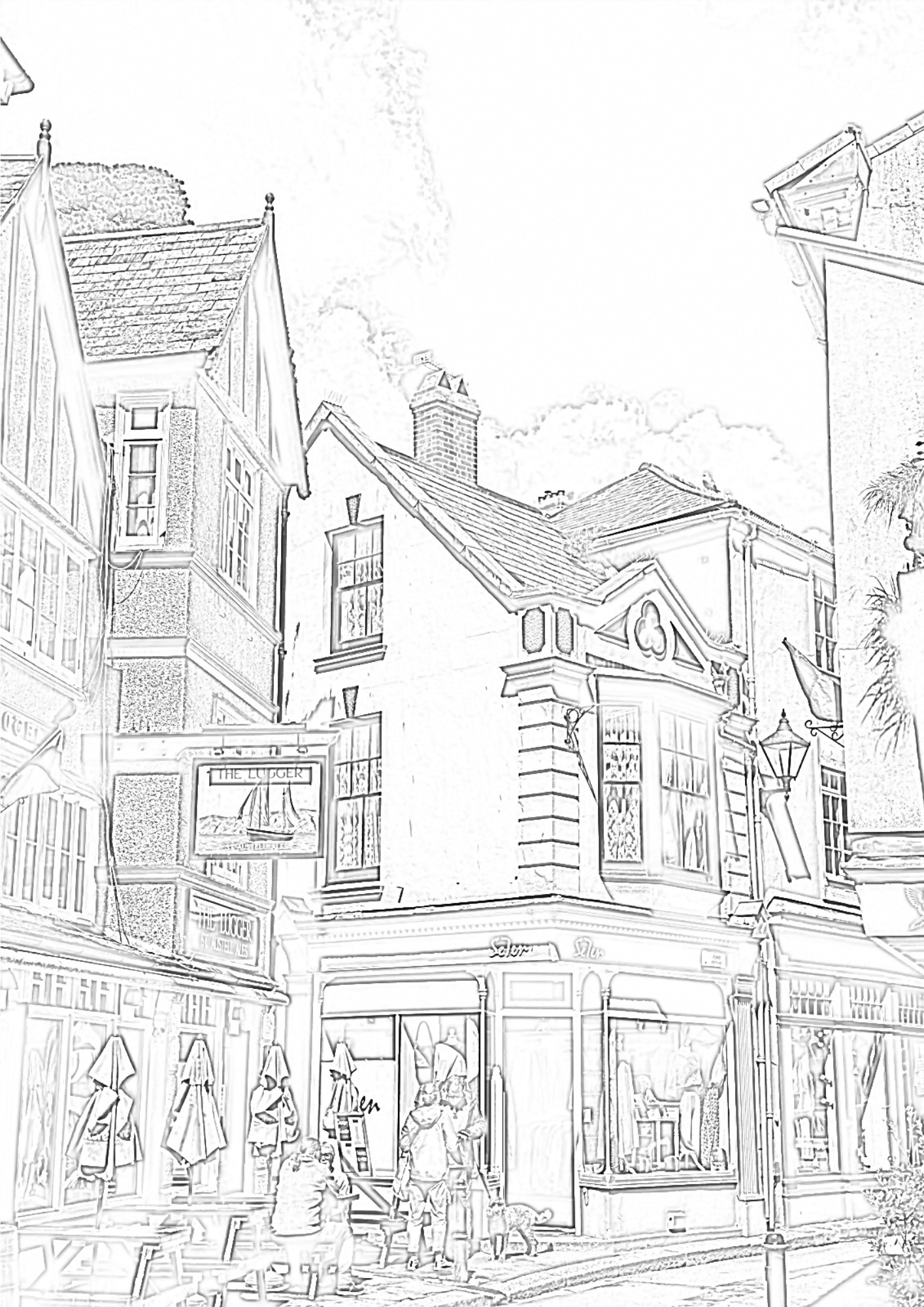 Fowey Cornwall - Colouring Book