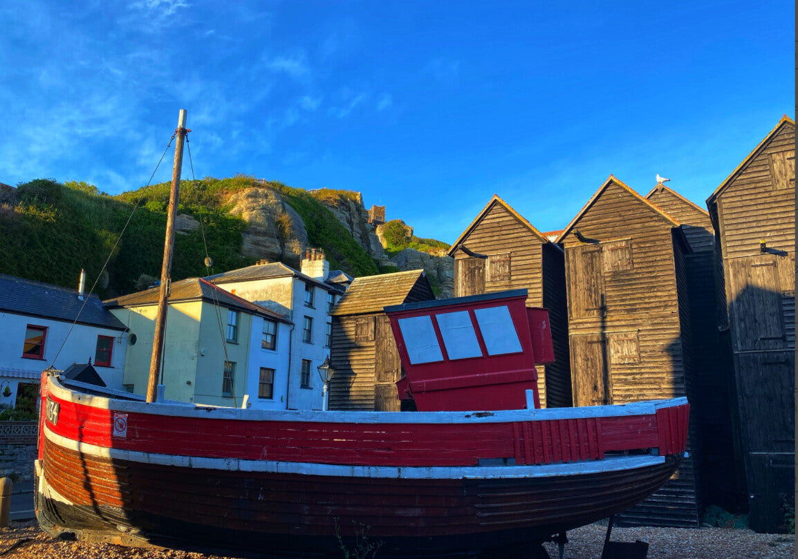 Hastings Net Huts - Postcard